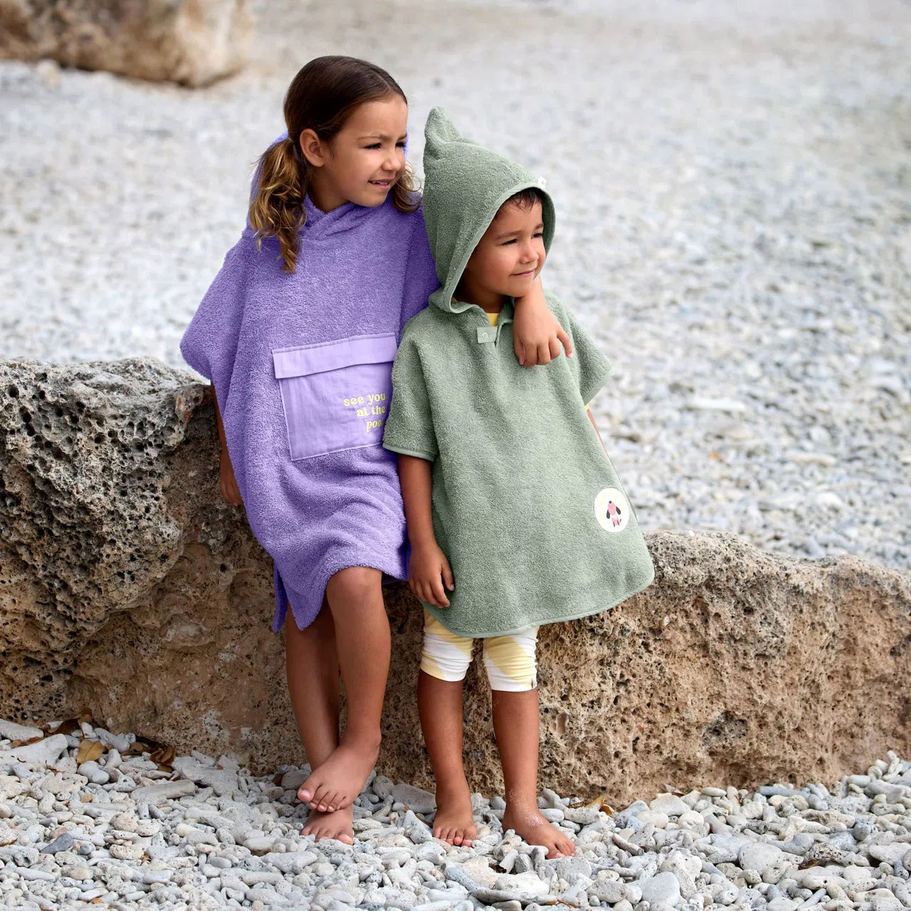 Frottee Surf Poncho Lila