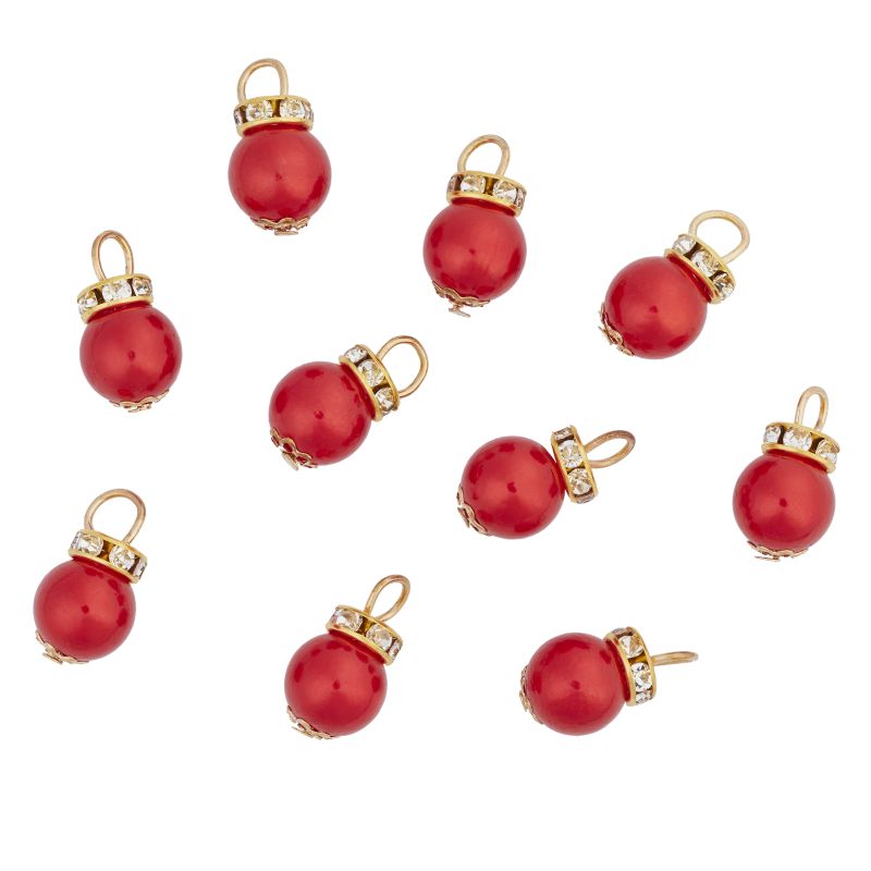 Miniatur Christbaumkugeln Rot