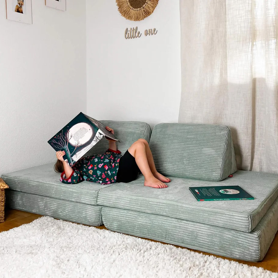 Spielsofa Cord Salbei Grün Spielsofa Cord Salbei Grün