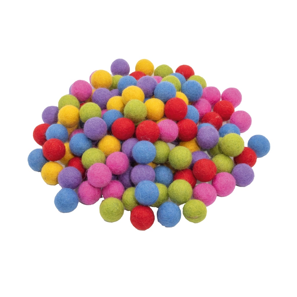 Filzkugeln Regenbogen klein Einzelstück Filzkugeln Regenbogen klein Einzelstück
