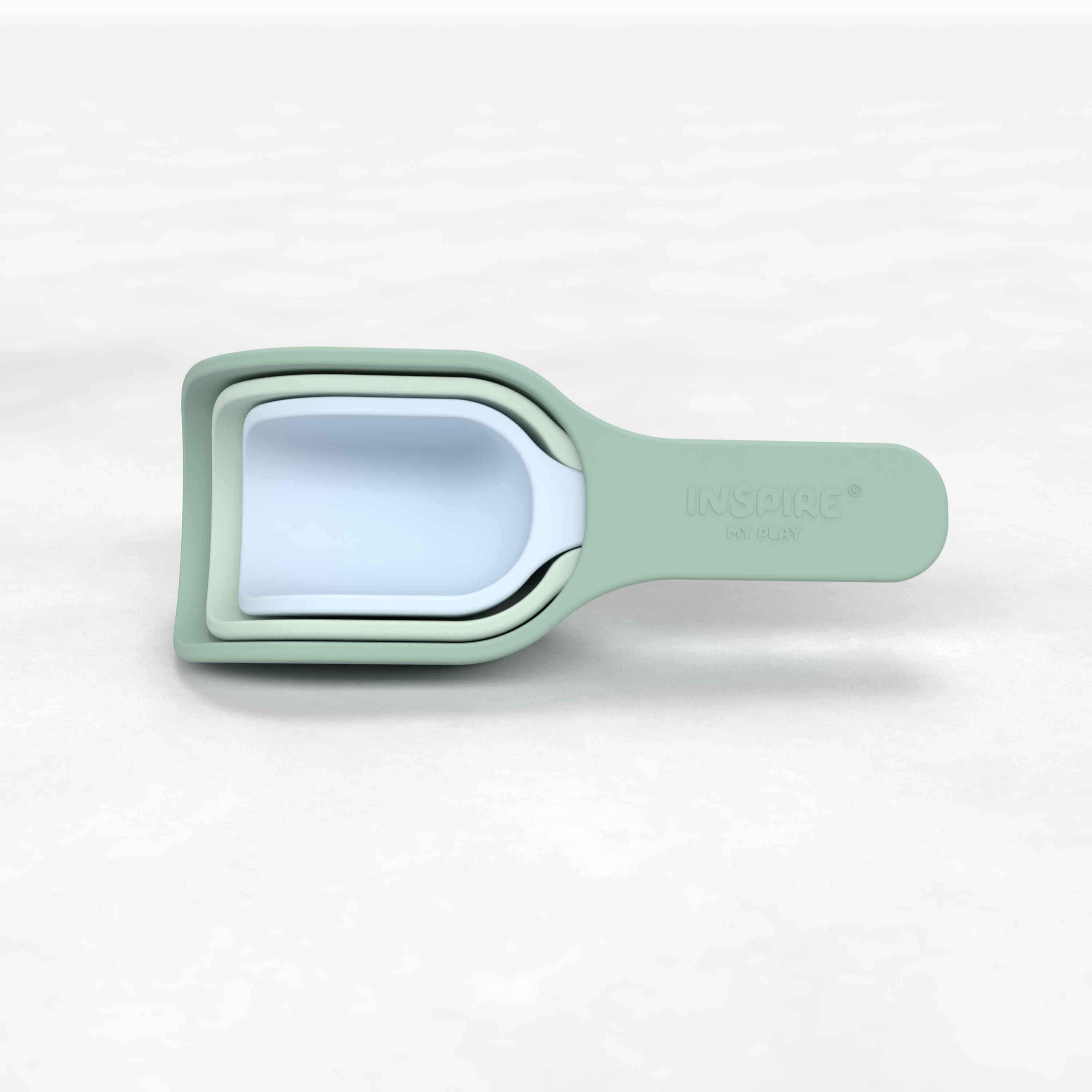 Stapelbares Silikon-Schaufel Set Grün/Blau Pastell