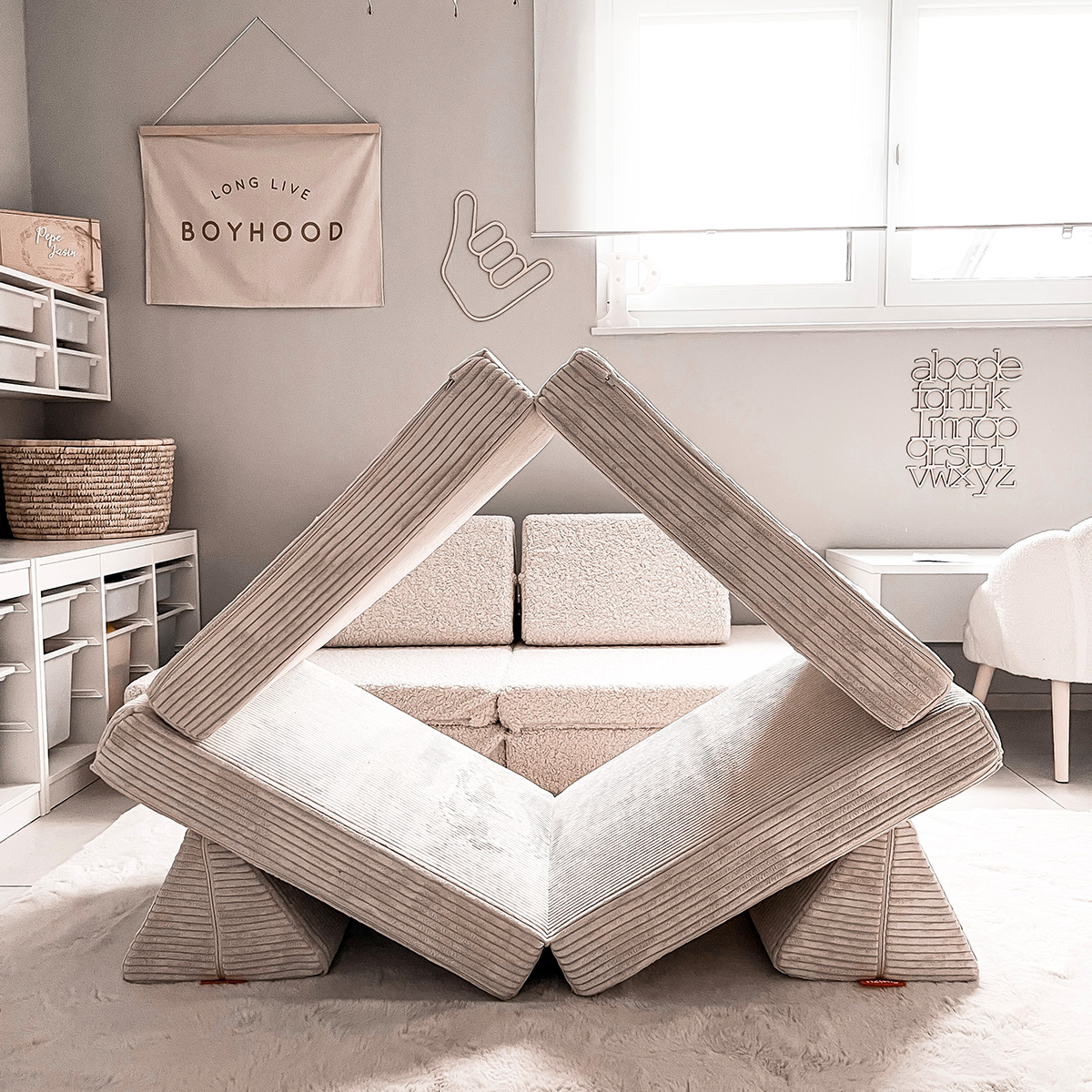 Mini Spielsofa Cord Creme Beige Mini Spielsofa Cord Creme Beige