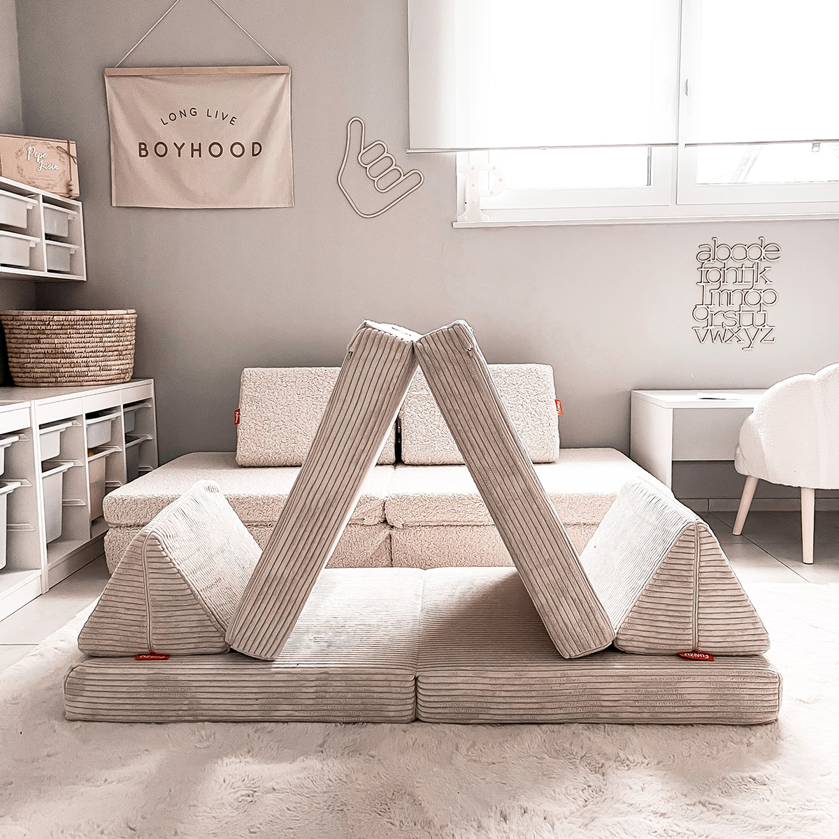 Mini Spielsofa Cord Creme Beige Mini Spielsofa Cord Creme Beige