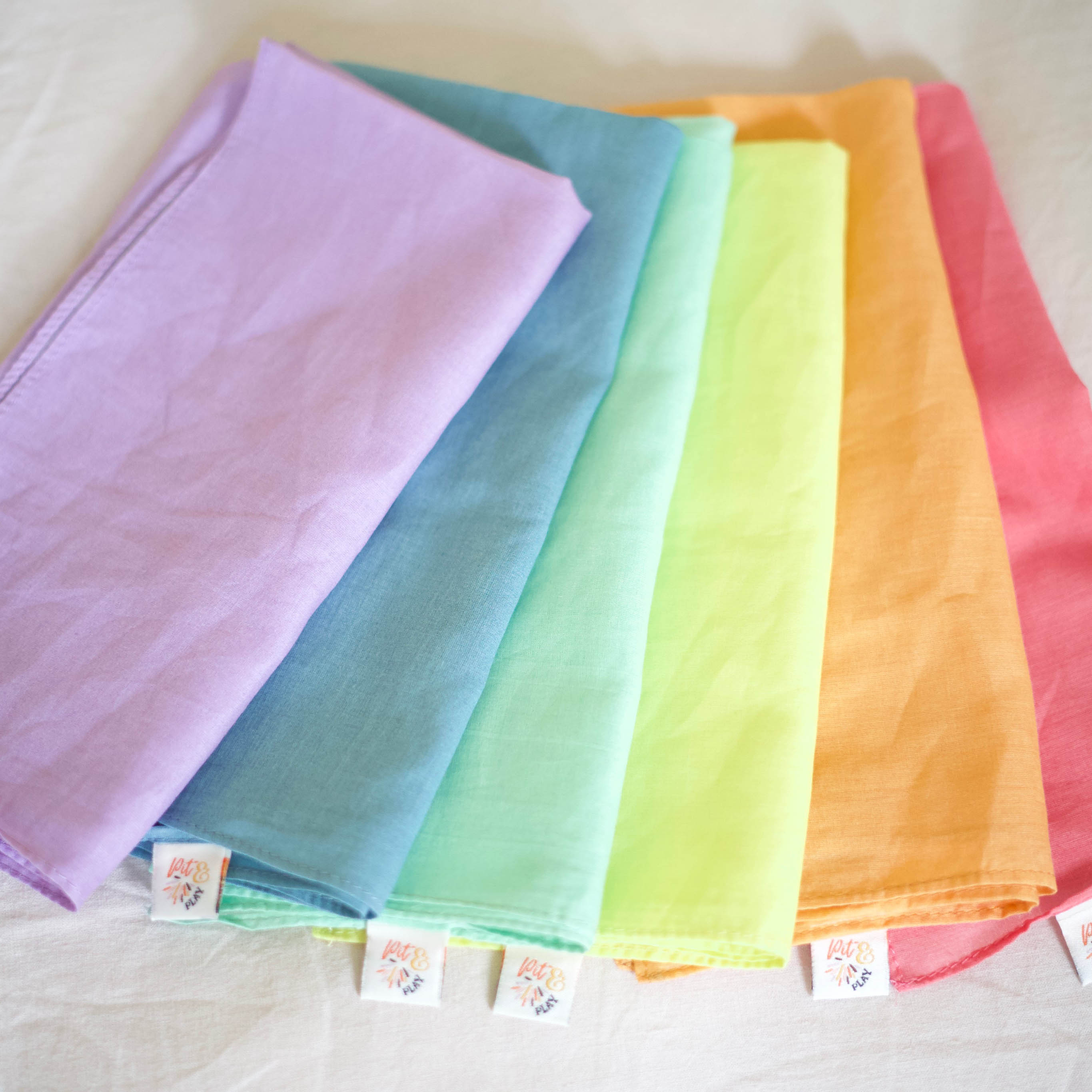 Spieltuch Set Pastell 48 x 48 cm