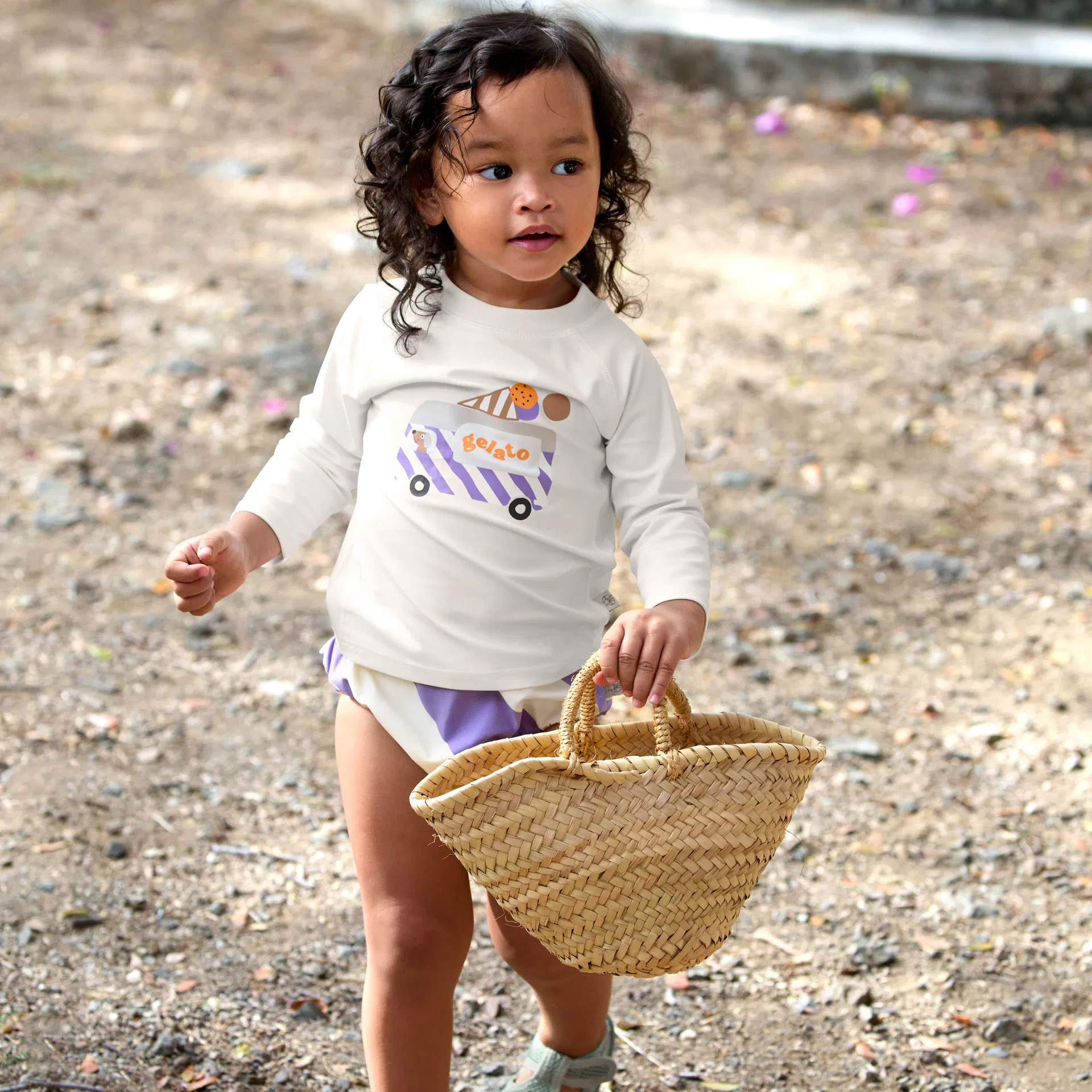 UV-Shirt langarm Eis Weiß