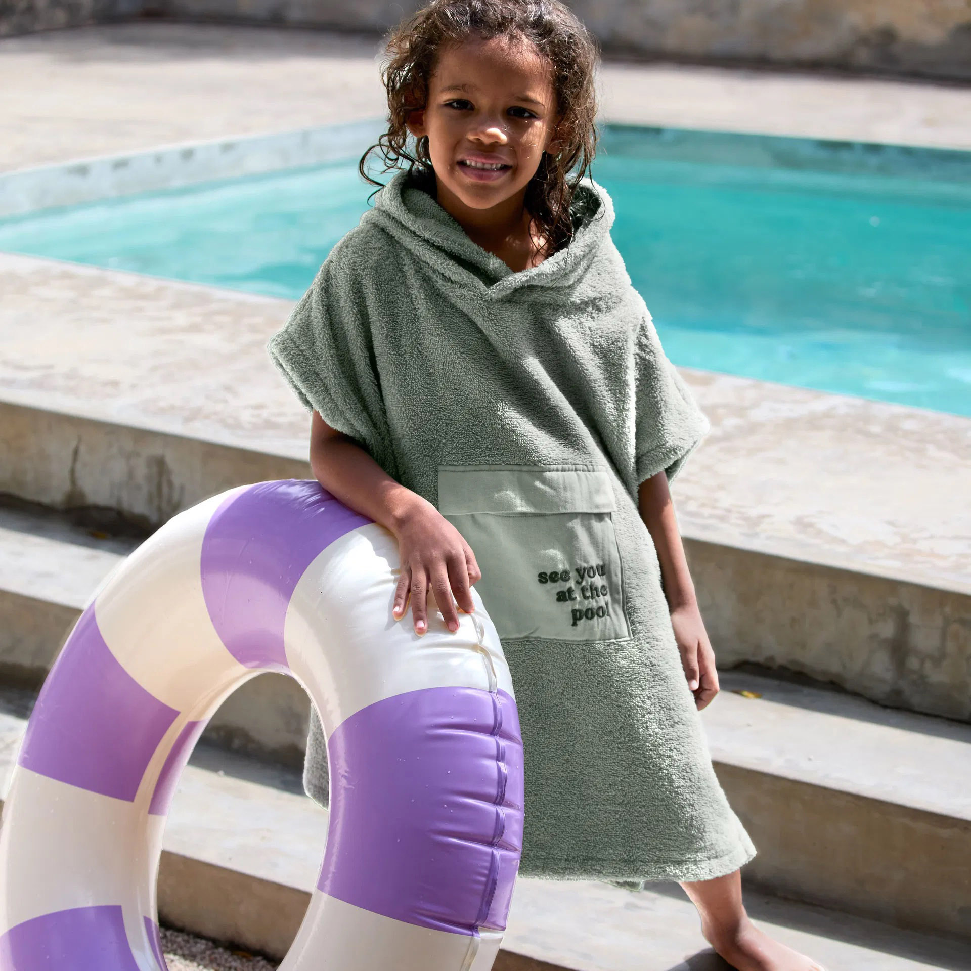 Frottee Surf Poncho Grün