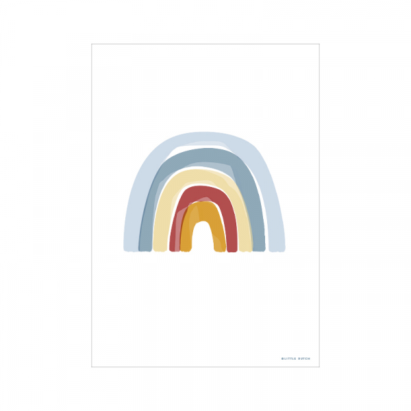 Poster Regenbogen Alphabet Blau