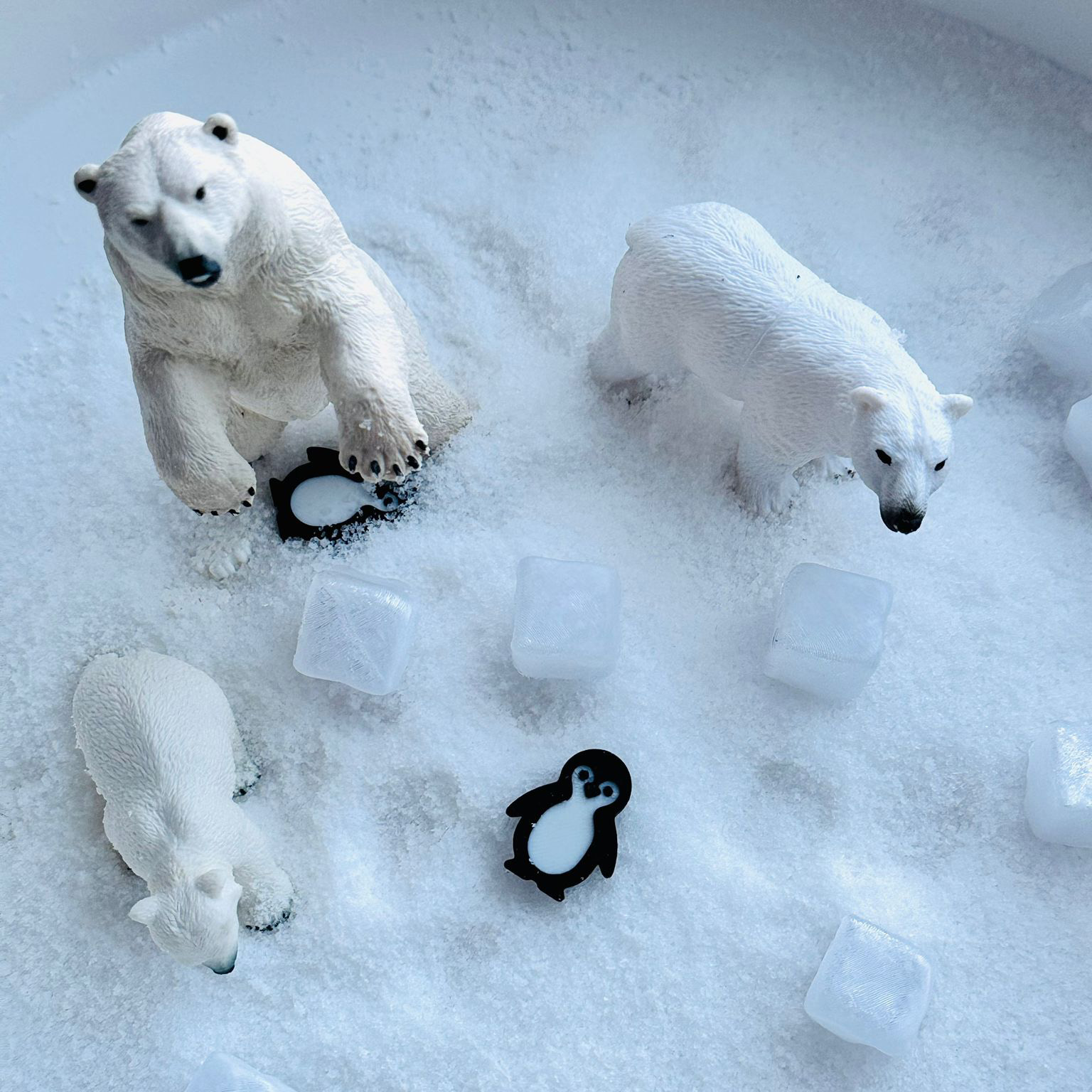 Sensorik Schneepulver Weiß mit Glitzer