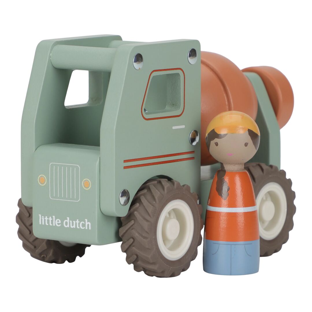 Betonmischer mit Holzpuppe