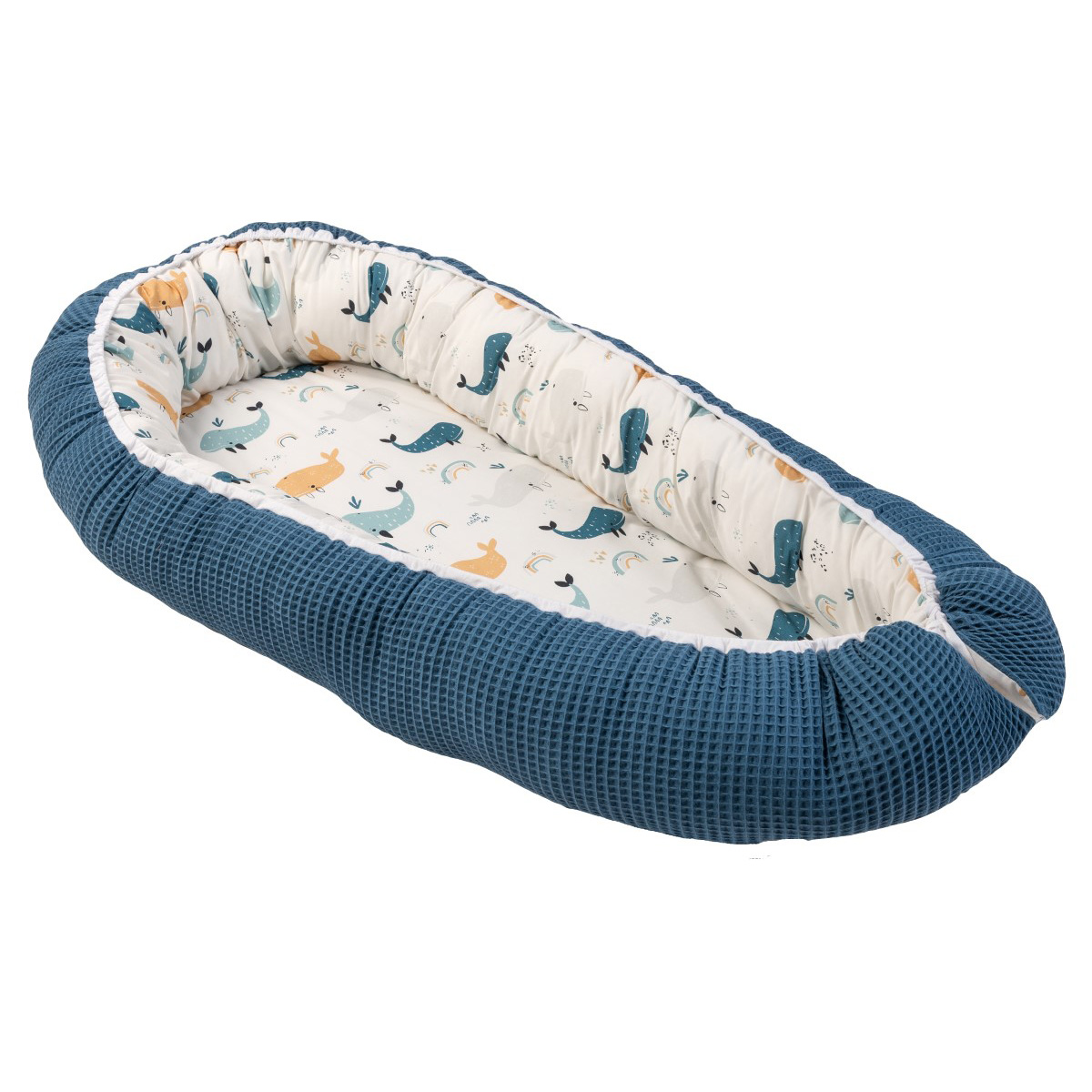 Babynest Wale Blau