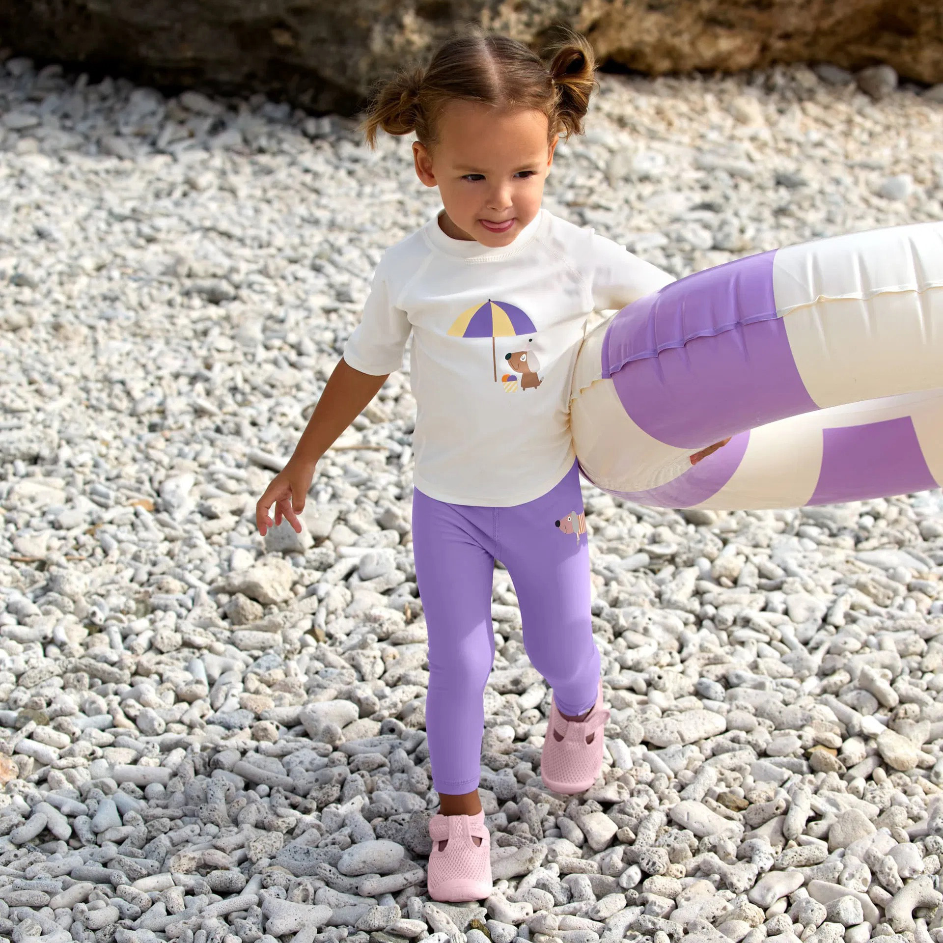 UV-Shirt kurzarm Eis Hund Weiß