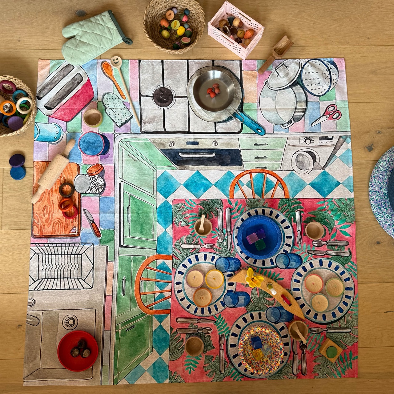 Spieltuch In the Kitchen 100 x 100 cm