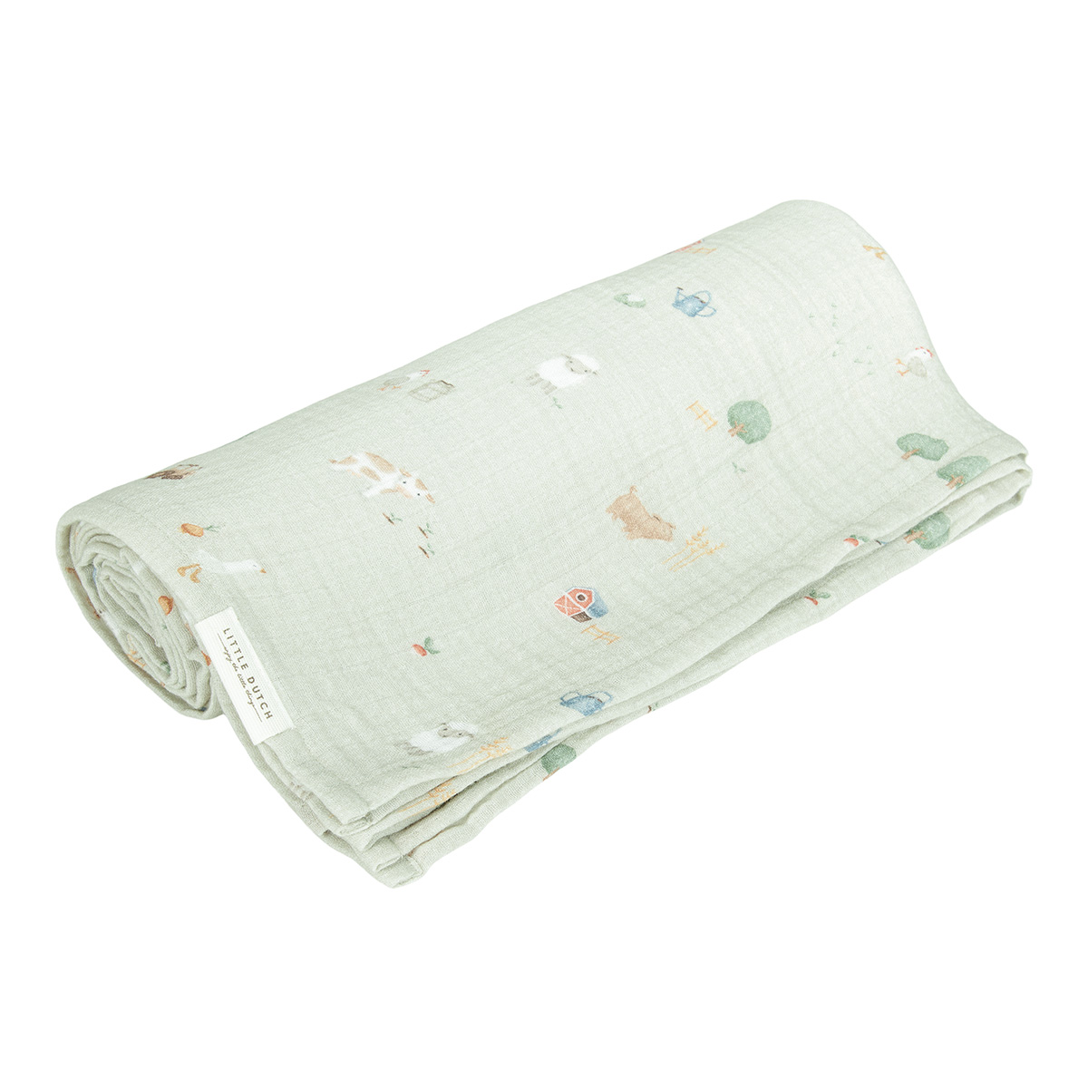 Mulltuch Swaddle Little Farm / Olive