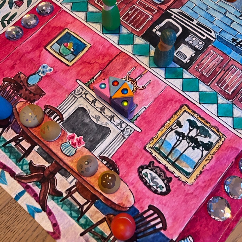 Spieltuch Welcome to the Dollhouse 100 x 100 cm
