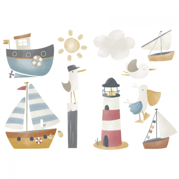 Wandsticker Set Sailors Bay