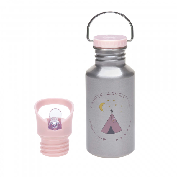Trinkflasche Edelstahl 500ml Adventure Tipi Rosa