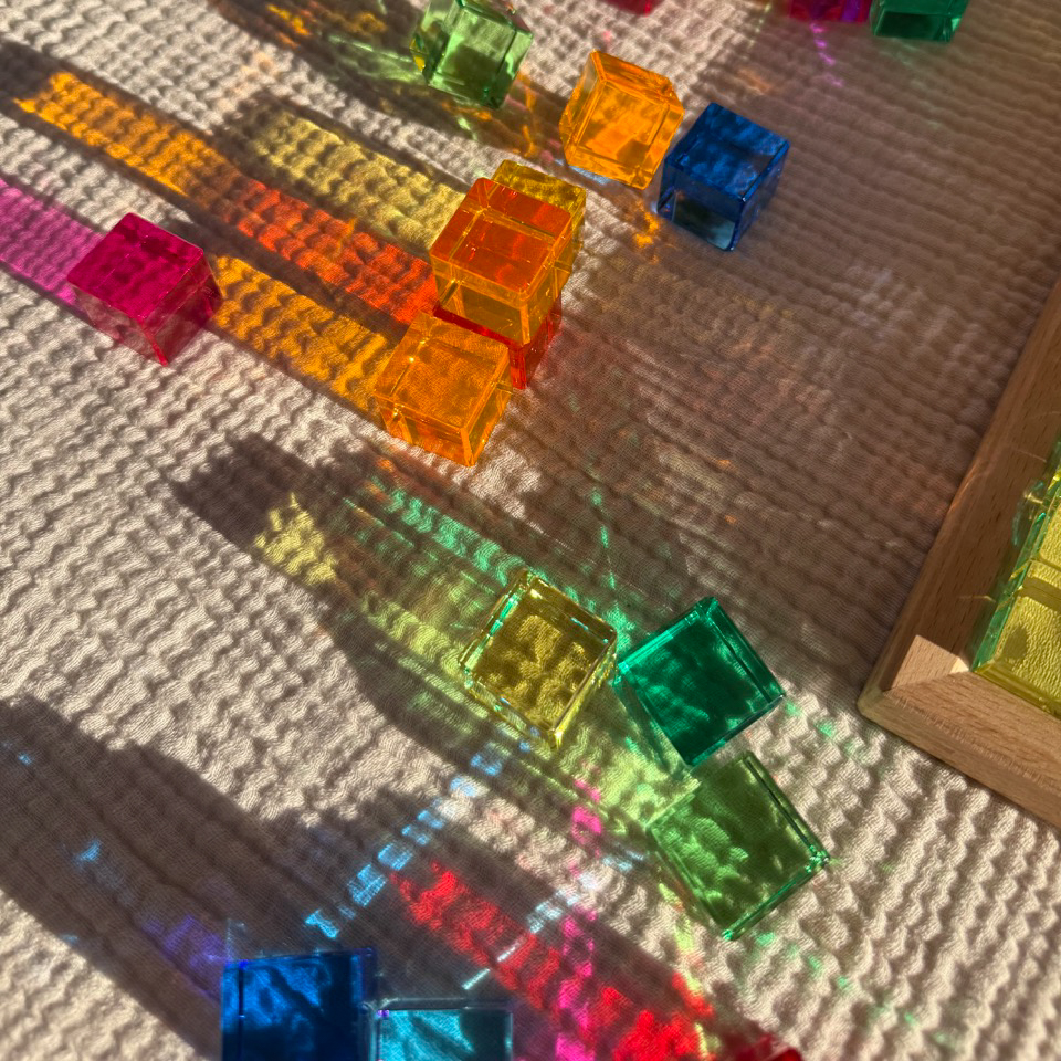 Lichtbauwürfel im Holzkasten 100tlg.