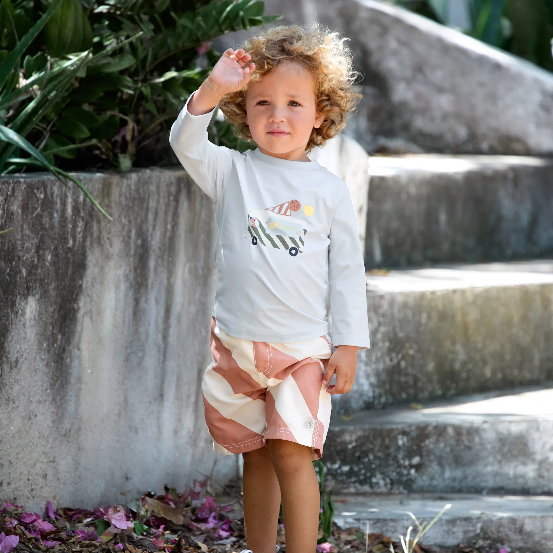 UV-Shirt langarm Eiswagen Blau