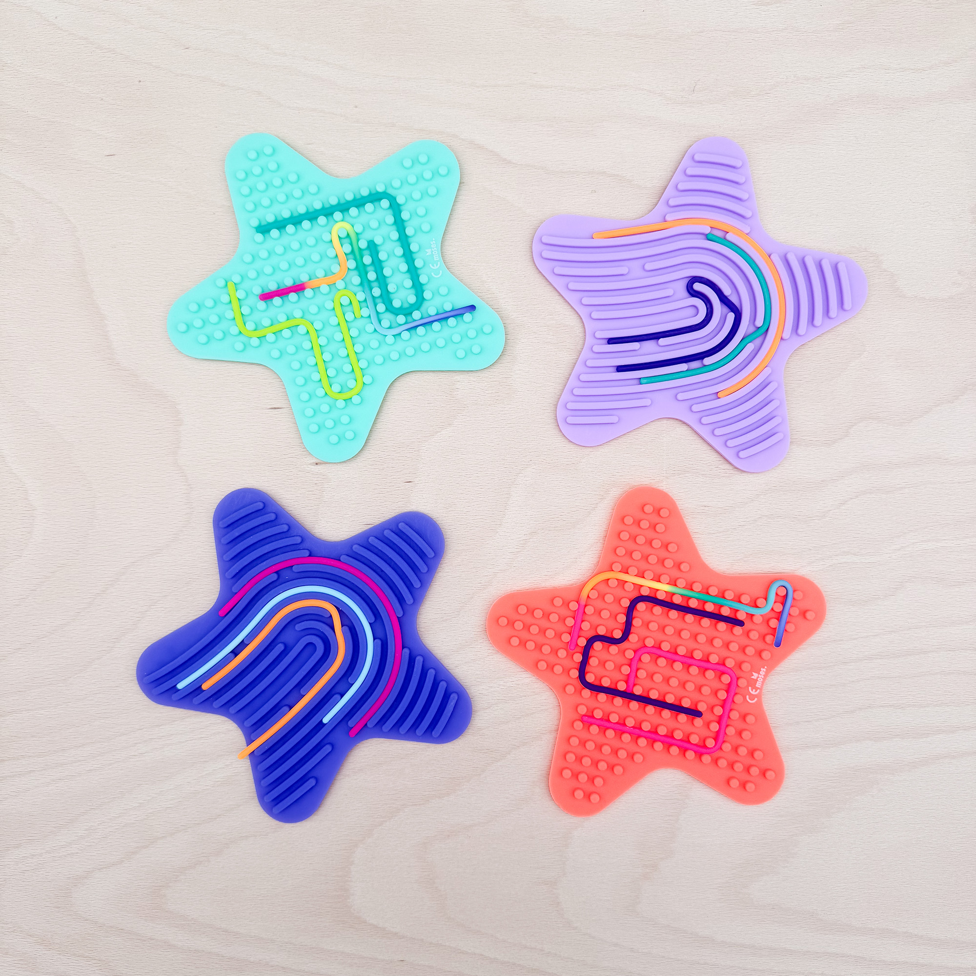 Motorik Stern mit Silikonschnüren