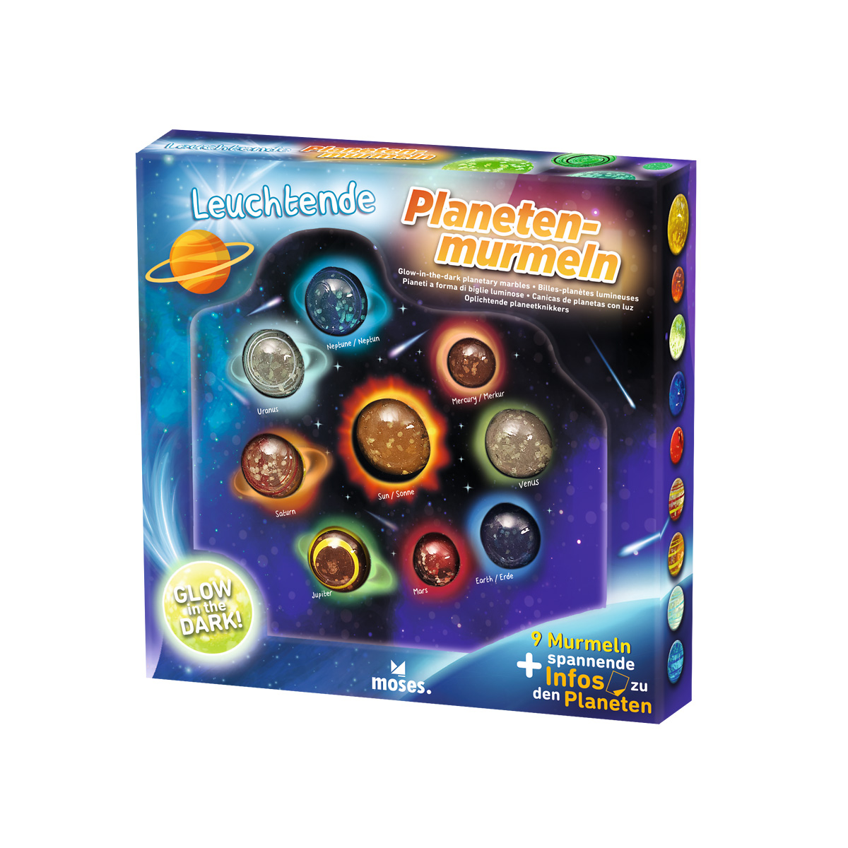 Leuchtende Planeten-Murmeln