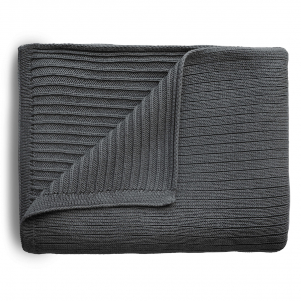 Strickdecke Ribbed Dark Gray Melange