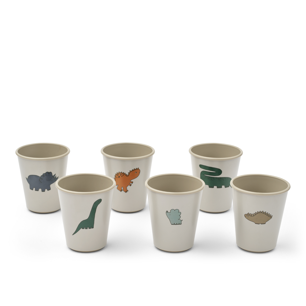 Lana Becher 6er Set Dinosaurs / Mist Lana Becher 6er Set Dinosaurs / Mist