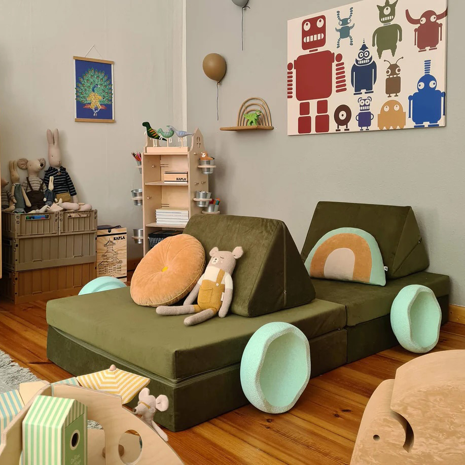 Spielsofa Velours Schildkröten Grün Spielsofa Velours Schildkröten Grün