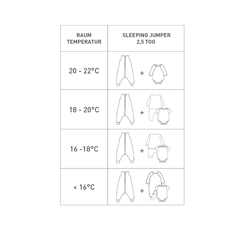 Schlafsack mit Füßen Tencel 0,5 TOG Moon Milky