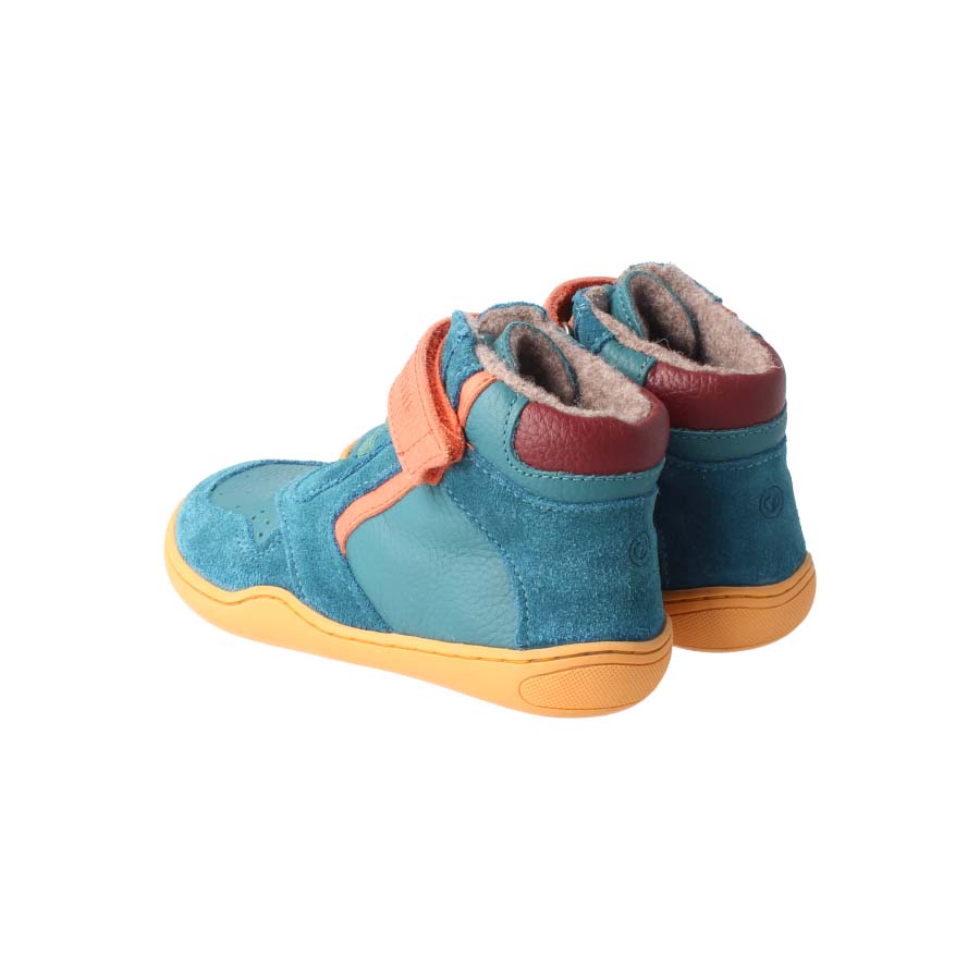 Barfußschuhe anurafroschSTYLE petrol Sneaker hoch Wolle