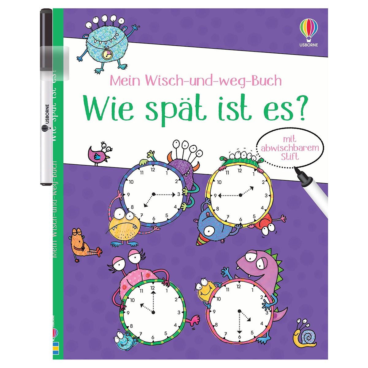Mein Wisch-und-Weg Buch: Wie spät ist es?