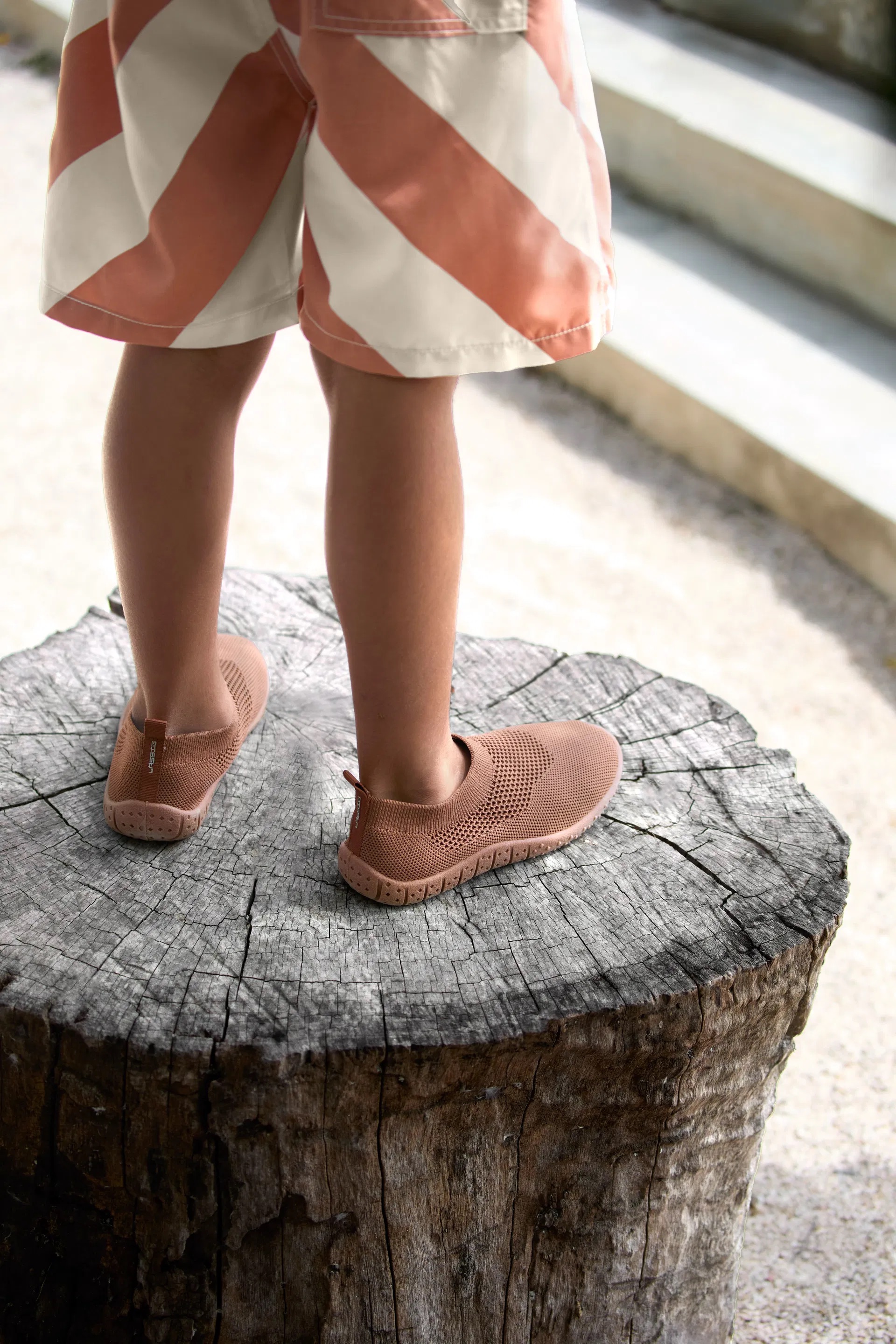 UV-Badehose Streifen Braun Weiß