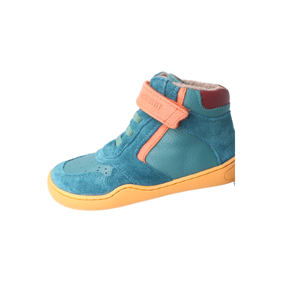 Barfußschuhe anurafroschSTYLE petrol Sneaker hoch Wolle