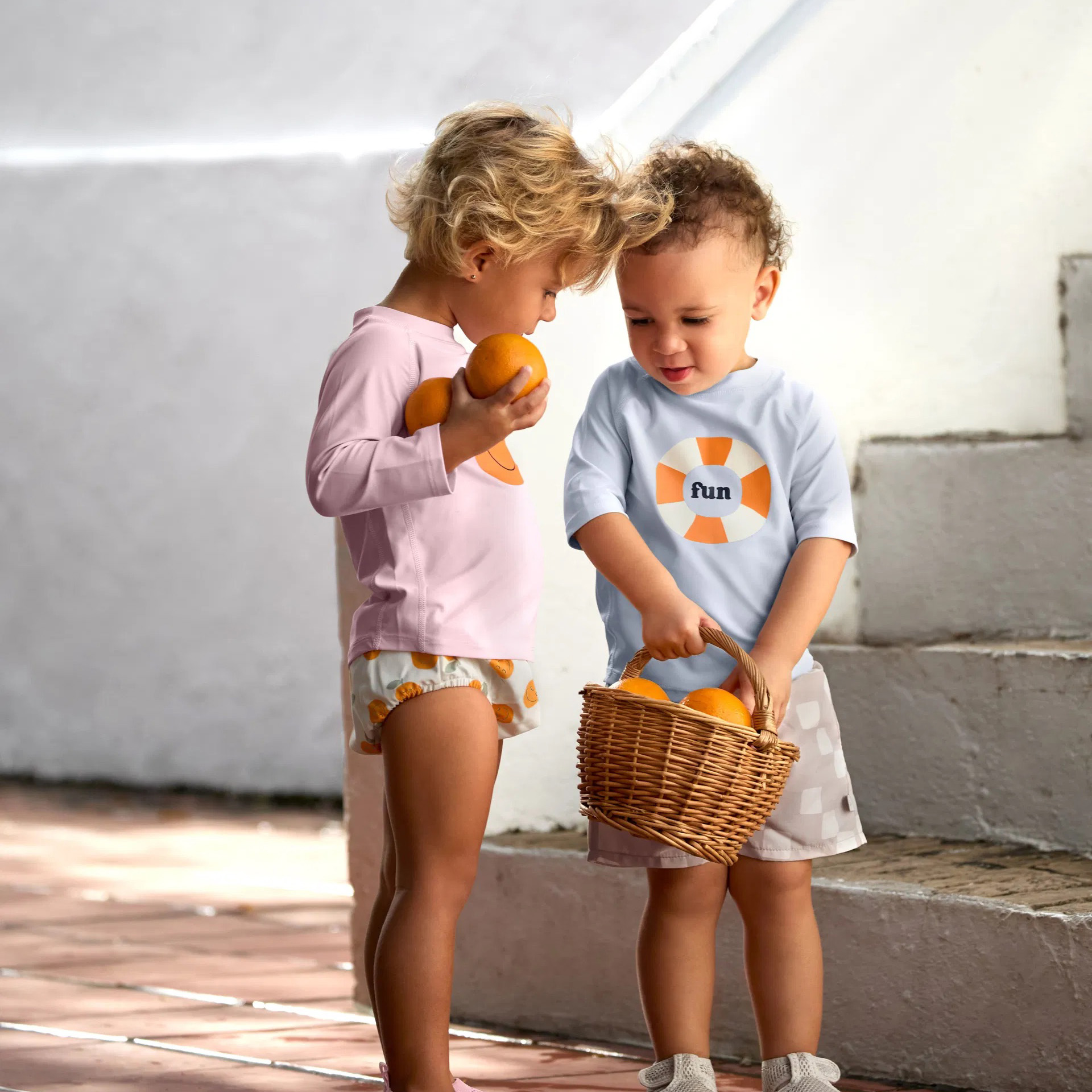 UV-Shirt kurzarm Schwimmring Blau