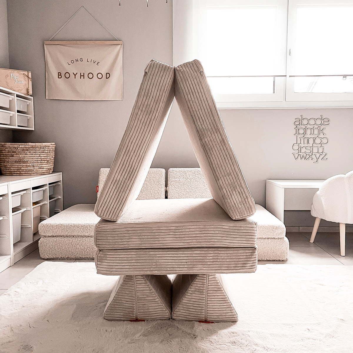 Mini Spielsofa Cord Creme Beige Mini Spielsofa Cord Creme Beige