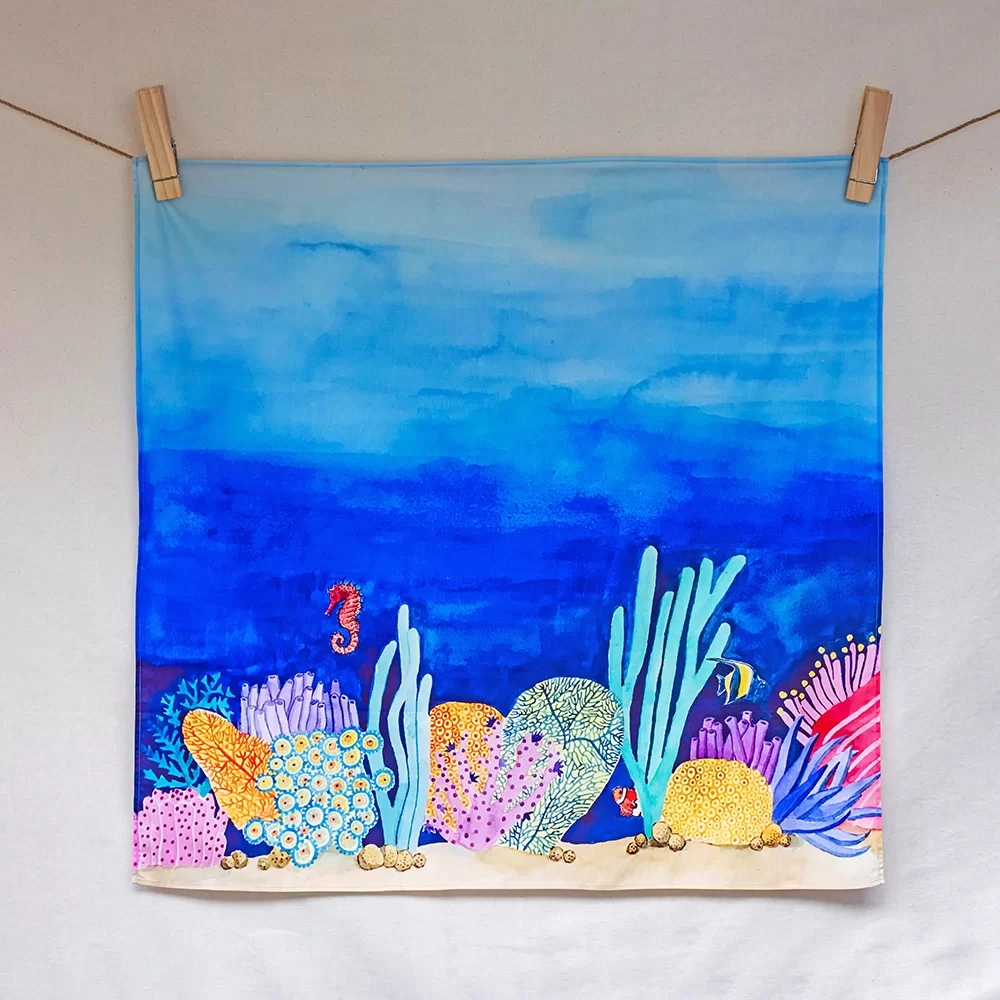 Spieltuch Amongst Corals 100 x 100 cm
