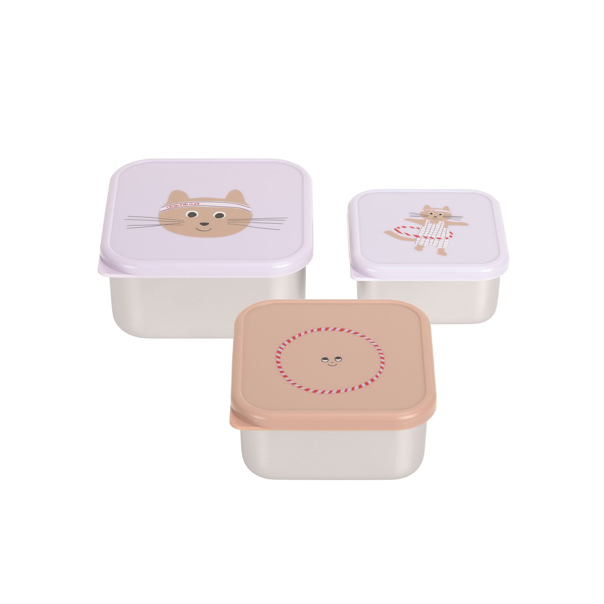 Snackbox Set Edelstahl Tiny Team Cat
