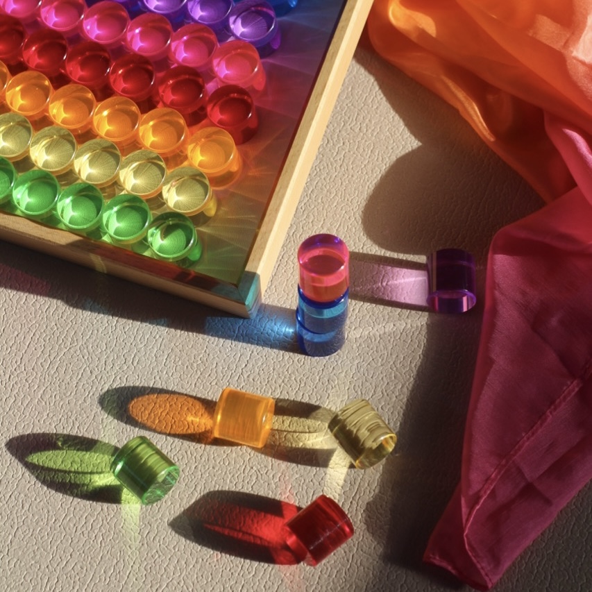 Lichtbauzylinder im Holzkasten 64tlg.