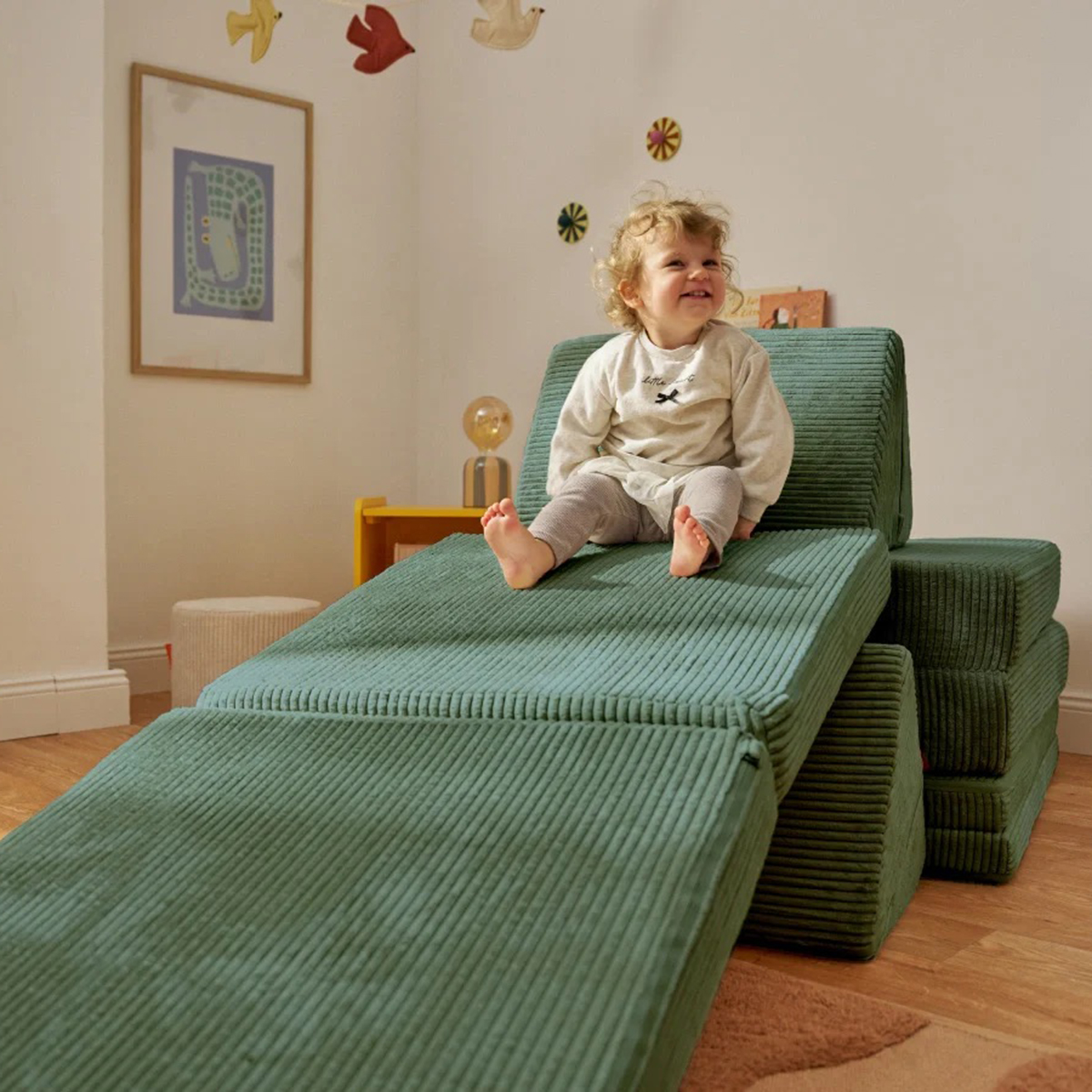 Spielsofa Cord Tannen Grün