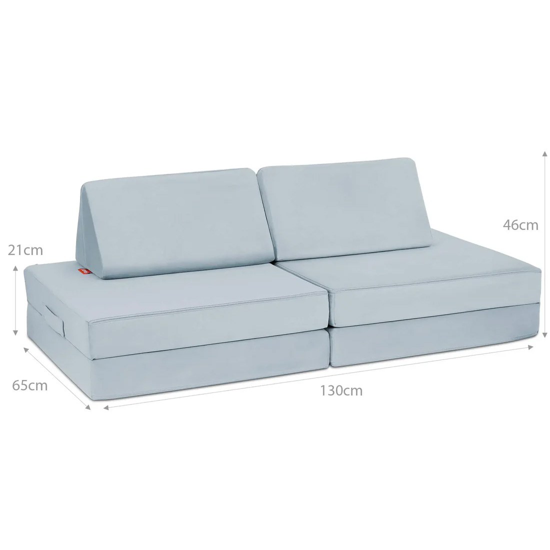 Mini Spielsofa Velours Arktis Blau Mini Spielsofa Velours Arktis Blau