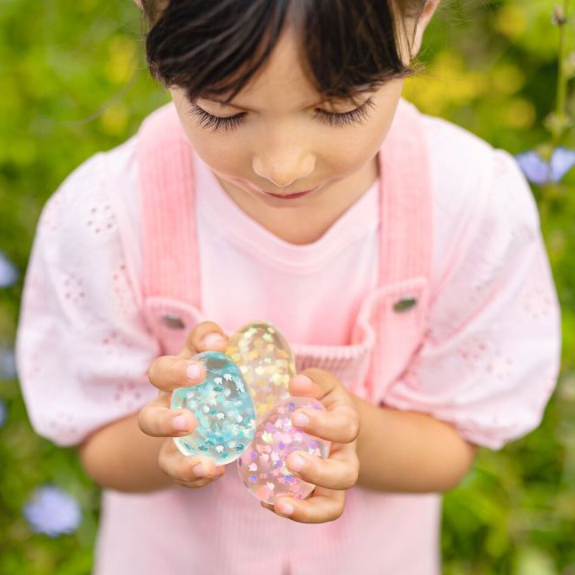 Glitzernder Eier-Flummi