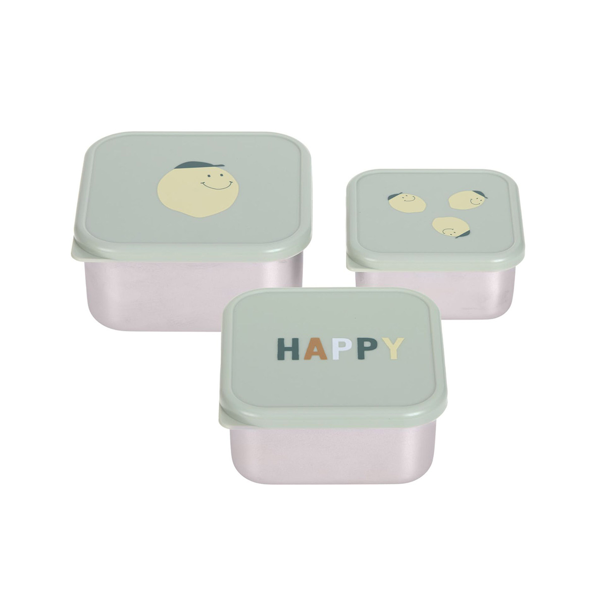 Snackbox Set Edelstahl Happy Fruits Lemon Snackbox Set Edelstahl Happy Fruits Lemon