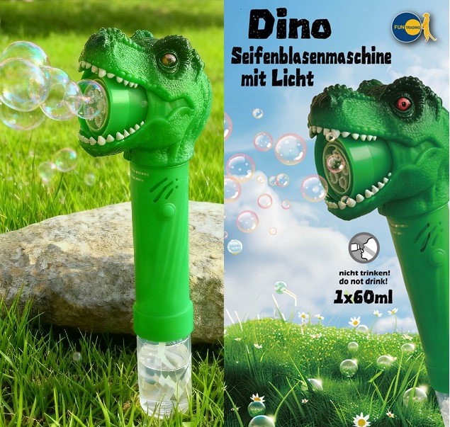 Dino Seifenblasenmaschine mit Licht 