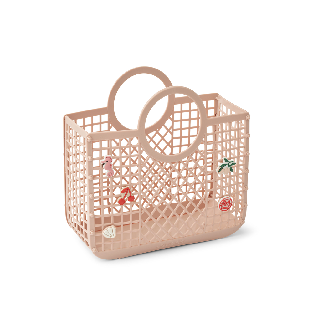 Einkaufskorb Samantha mit Anhängern Rose Einkaufskorb Samantha mit Anhängern Rose
