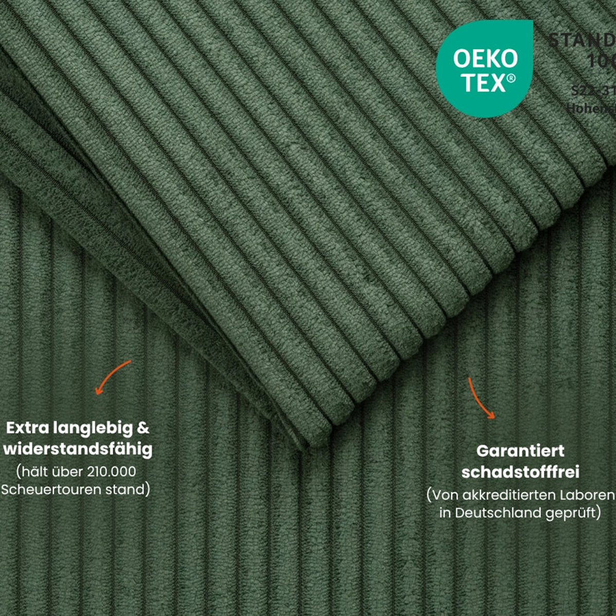 Spielsofa Cord Tannen Grün