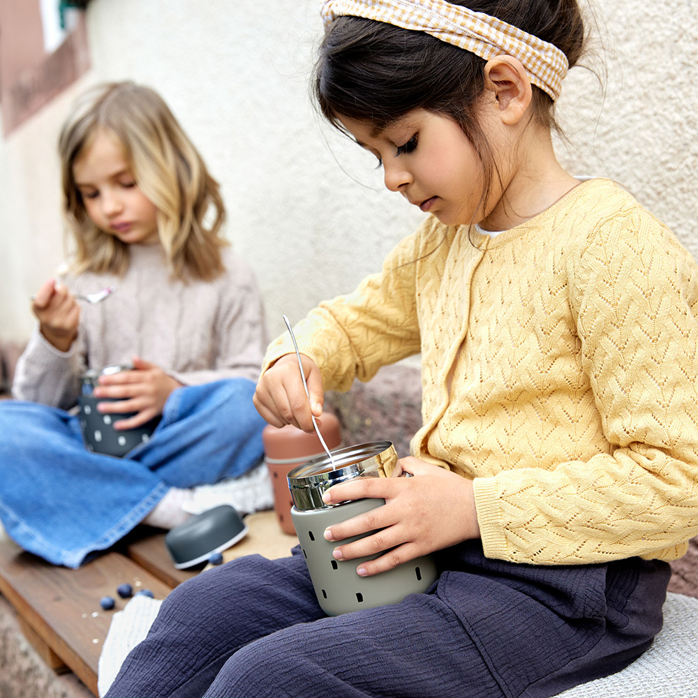 Kinder Trinkflasche Edelstahl gruen Happy Prints Lässig