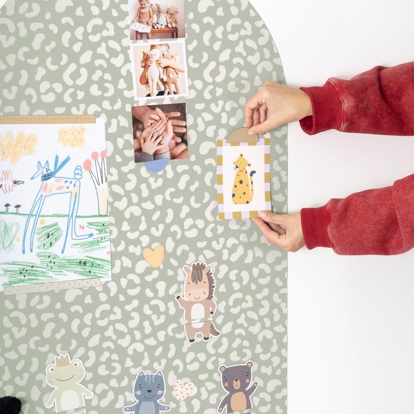 Magnetische Tapete Rundbogen Leo Grün