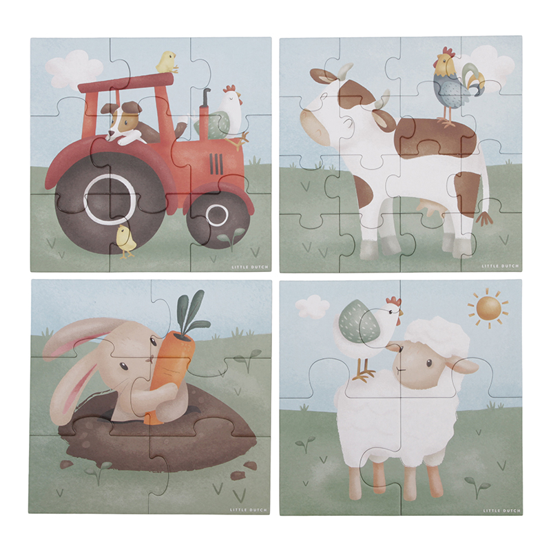 4 in 1 Puzzle Set Little Farm