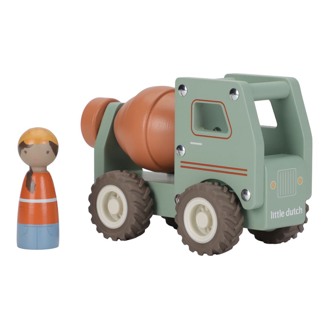 Betonmischer mit Holzpuppe