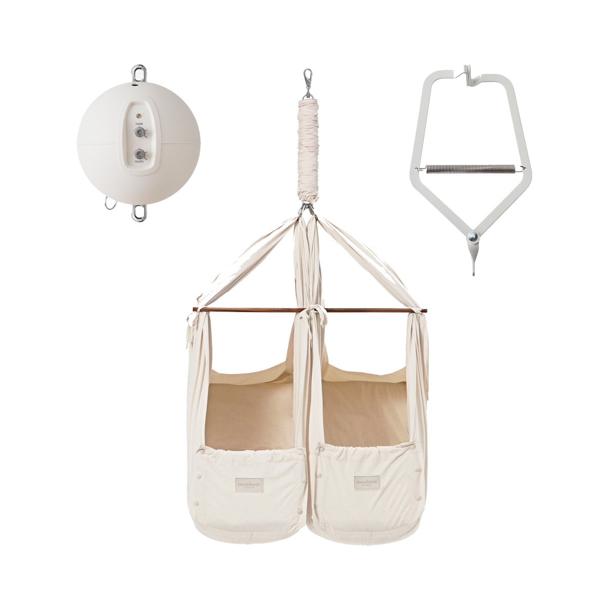 Federwiege Set Zwillinge mit Motor Original & Türklammer Federwiege Set Zwillinge mit Motor Original & Türklammer