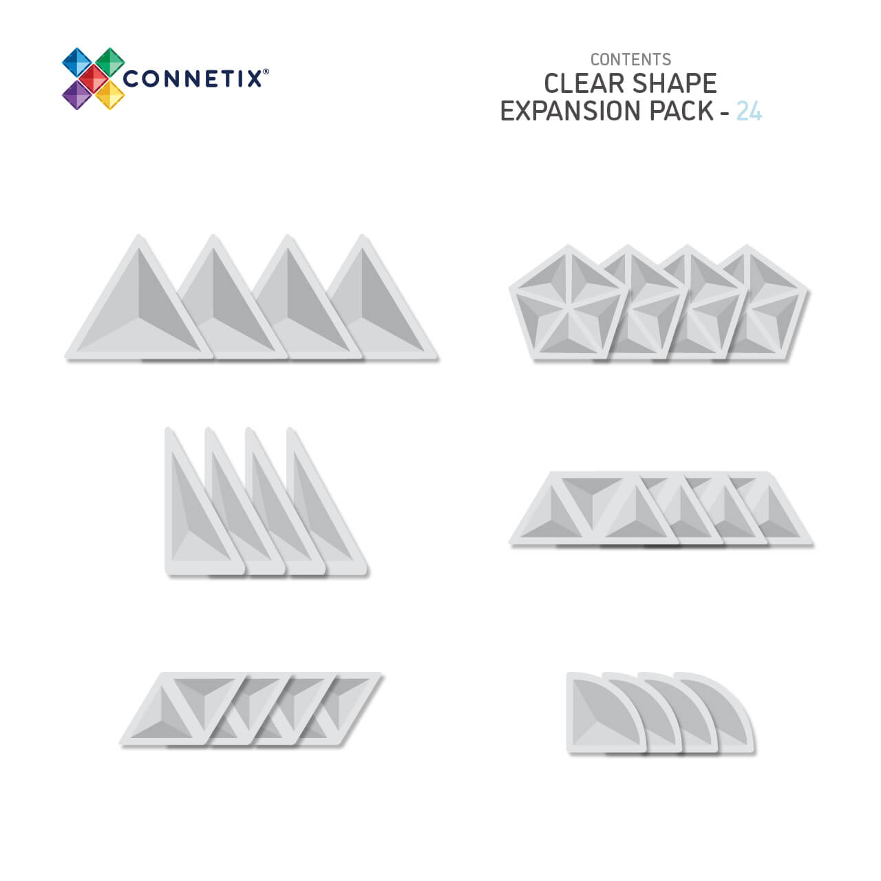 Magnetbausteine Clear Shape Expansion Pack 24tlg. Magnetbausteine Clear Shape Expansion Pack 24tlg.